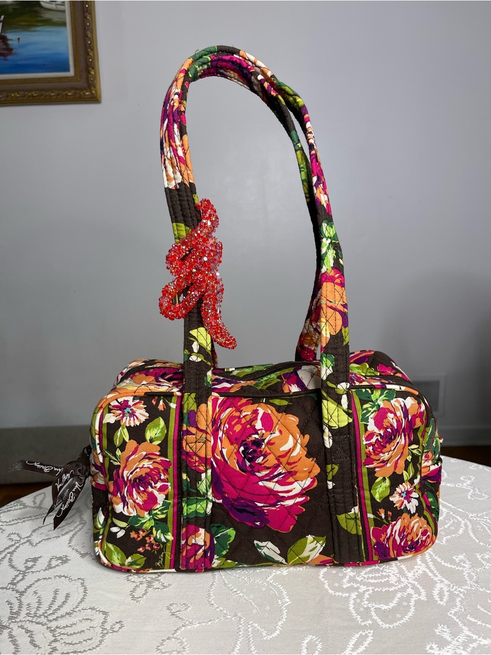 VINTAGE VERA BRADLEY BARREL DUFFEL BAG